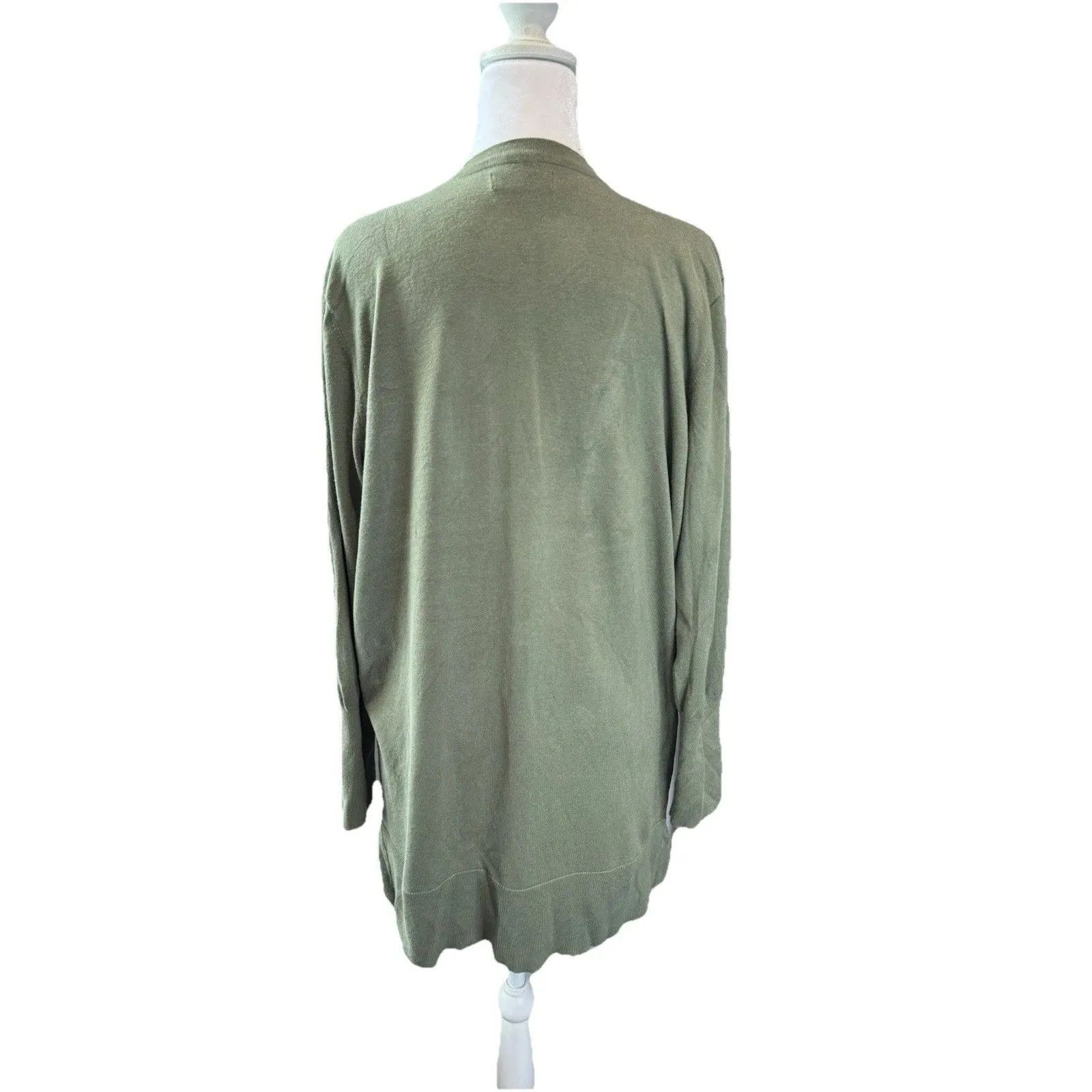 Petite Nine West Cardigan Size PXXL Green Essential Long Sleeve Open Front NWOT - Image 3