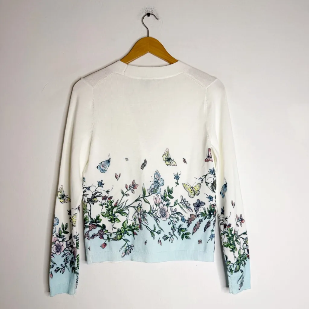 Talbots Butterfly Garden Cardigan Sweater – Size Small - Image 3