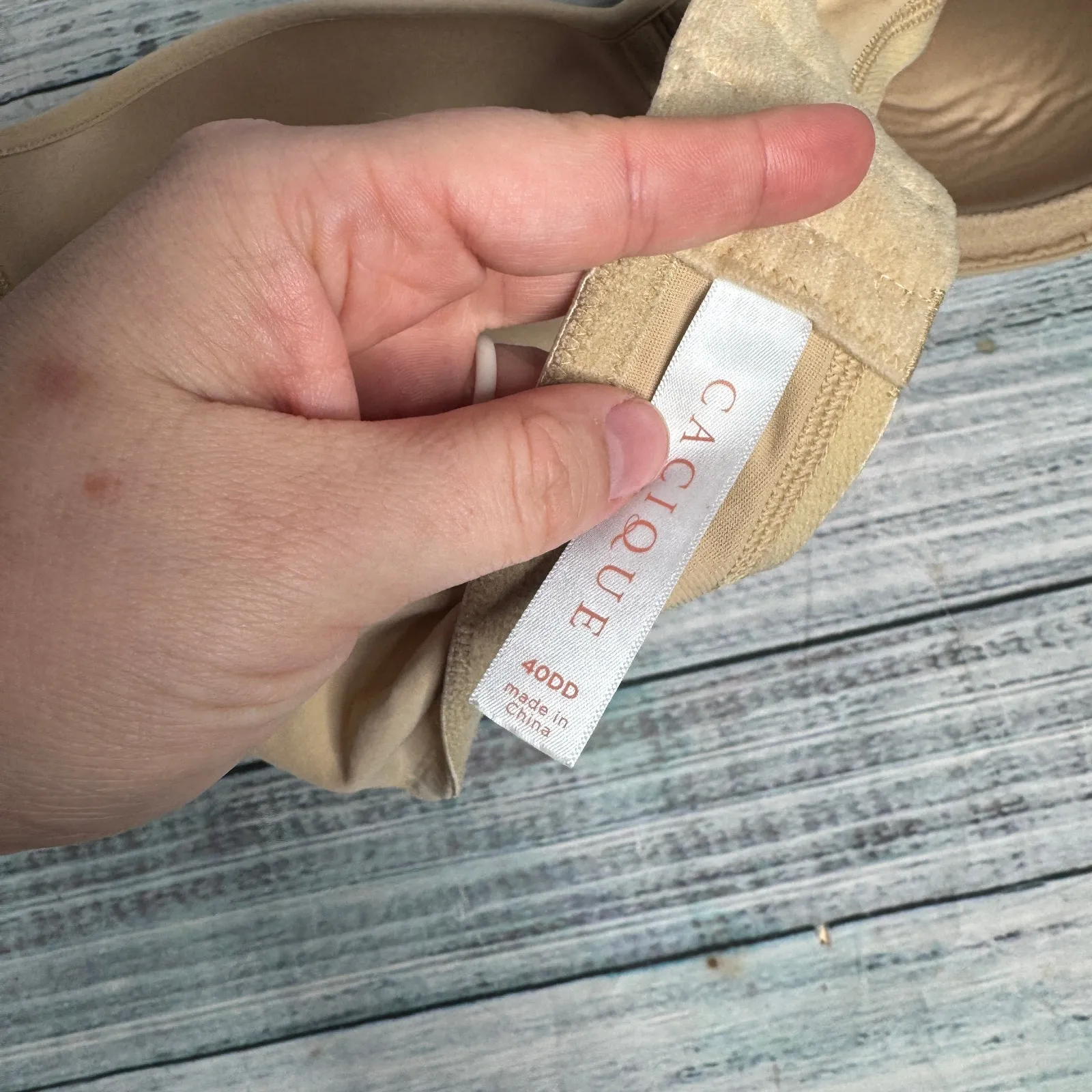 CACIQUE Lane Bryant Beige Lightly Lined Underwire Bra Smooth Balconette 40DD - Image 3