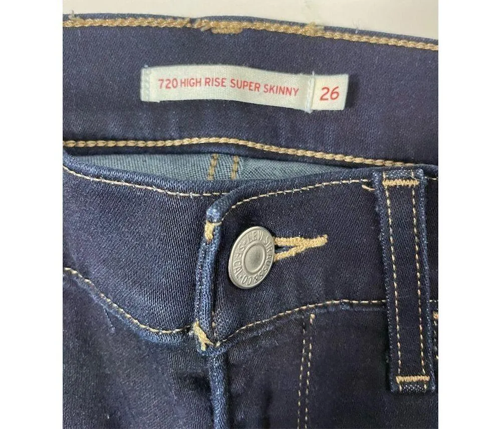 Women's 720 High-Rise Super Skinny Jeans Blue Size 26 - Image 11