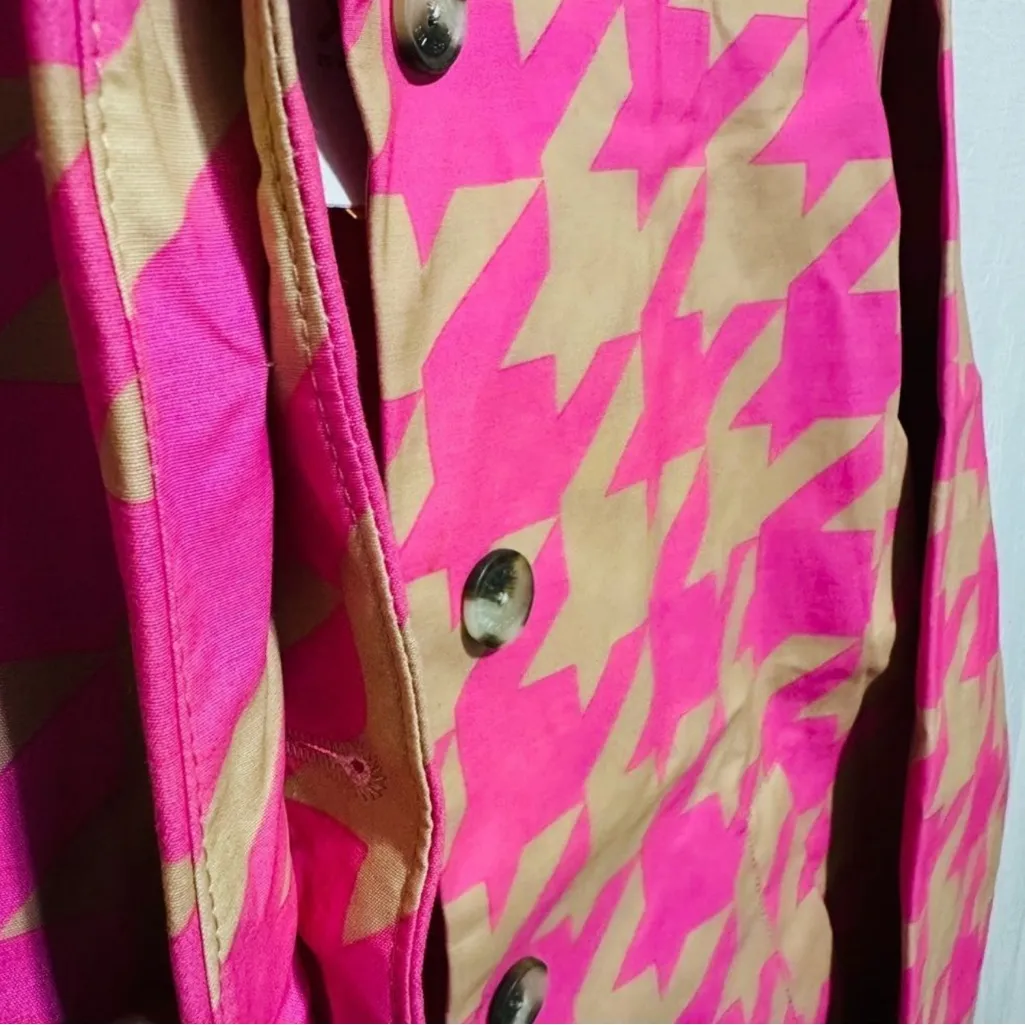 NWT Isaac Mizrahi Target Womens Jacket Pink Houndstooth Coat sz S NEW 20th anniv - Image 13