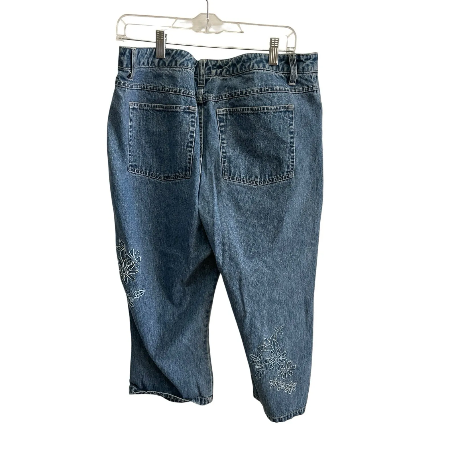 Faded Glory Embroidered Floral Women's‎ Jeans Size 16 Authentic Brand Denim - Image 6