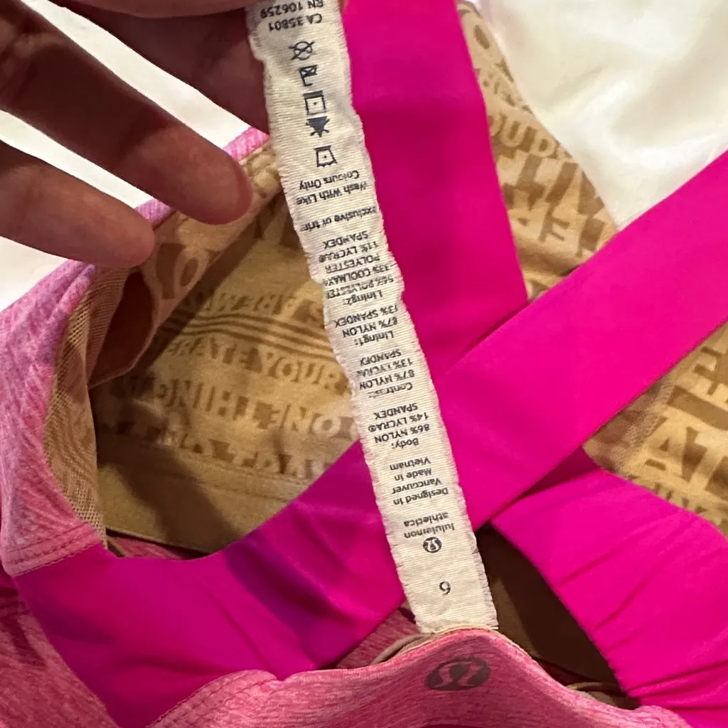 Lululemon Athletica Pink Cross-Back Tank Top - Image 6