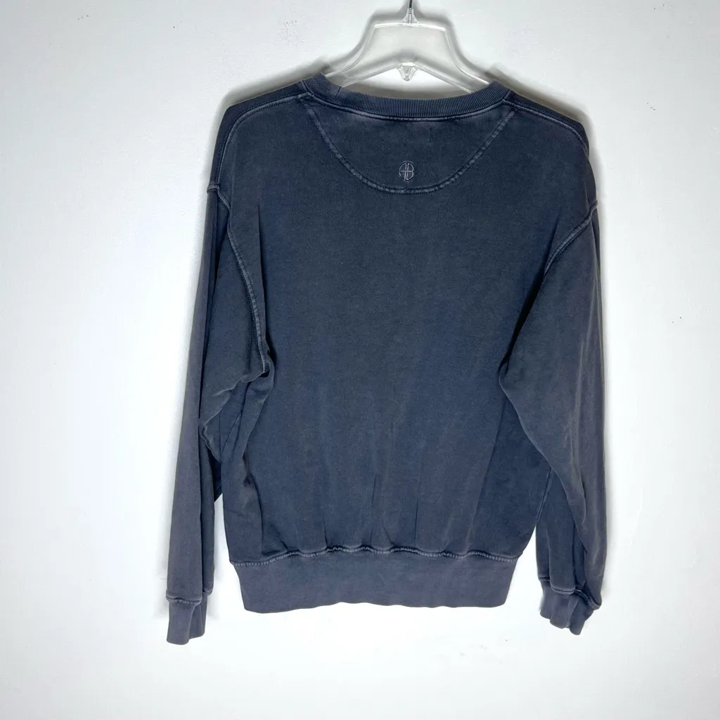 Anine Bing Ramona Leopard Panther Graphic Sweater Washed Black Sz S - Image 5