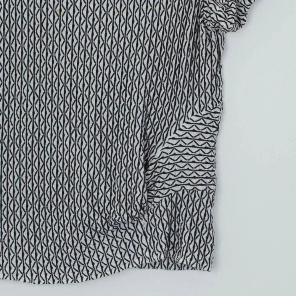 Nic + Zoe Womens Moving Lines Twisted Hem Top Size XL Short Sleeve Abstract Work - Image 3