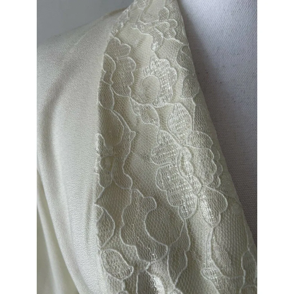 NWT By Choice Off White Single Button Long Lace Lined VTG Blazer Size Large - Image 3