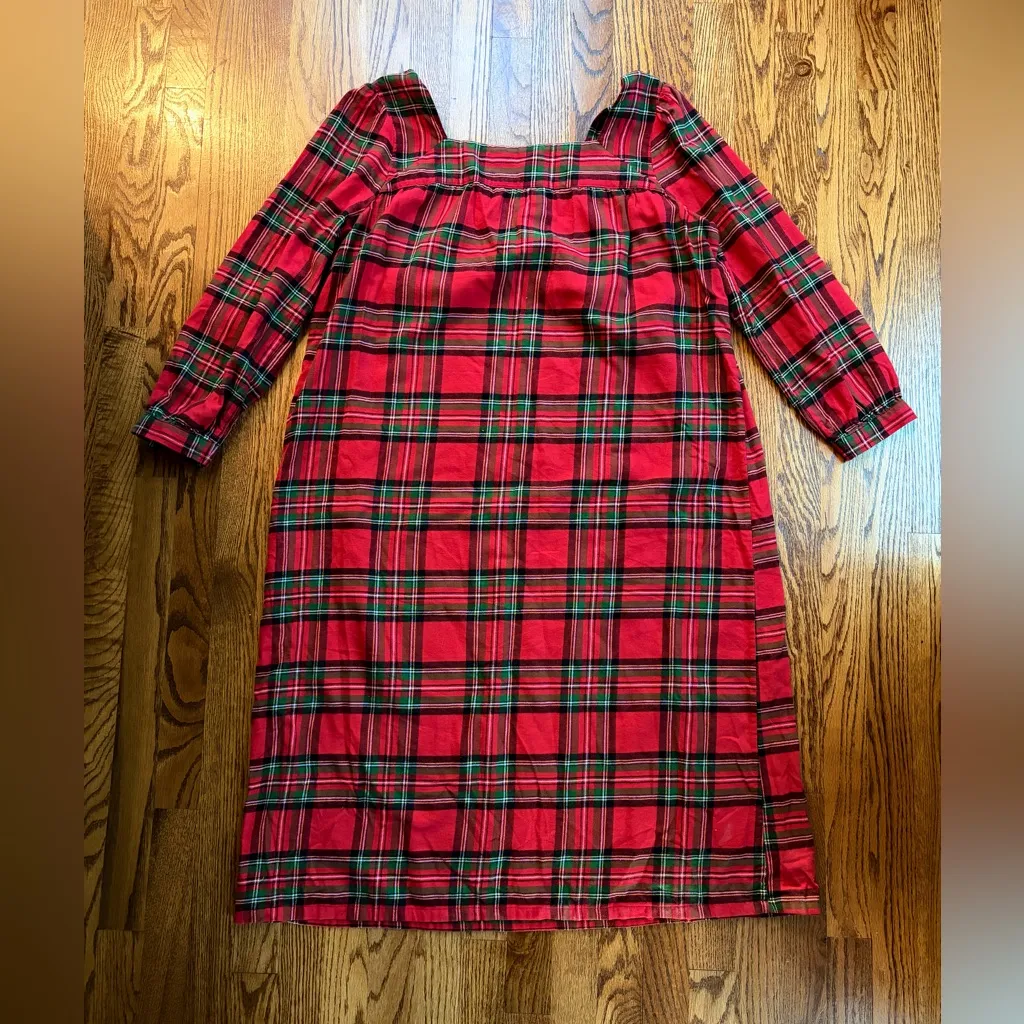 National Carolina Flannel Gown – Red & Green Scotch Plaid – Medium - Image 2