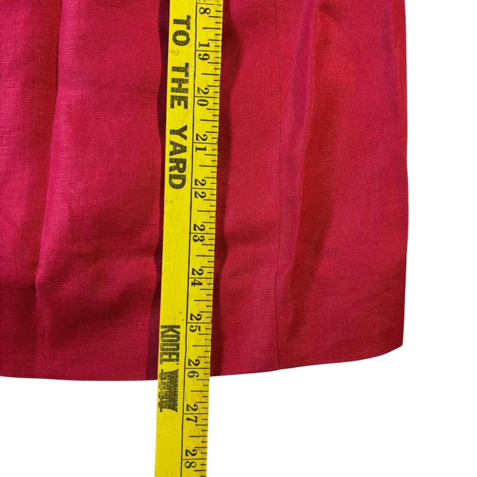 Classiques Entier‎ Petites Med Red Linen Blazer Jacket Business Single Button - Image 6