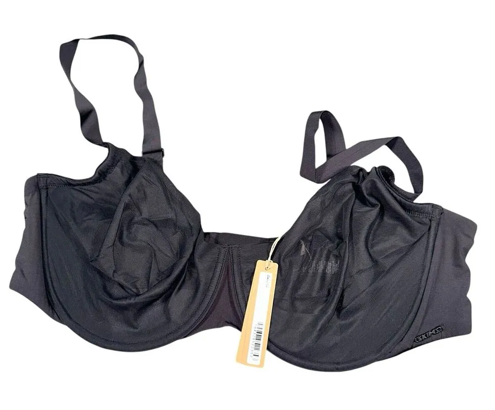 Skims Womens Black ONYX NEW Smoothing Full Cover Unlined Underwired Bra Sz 42DD - Image 1