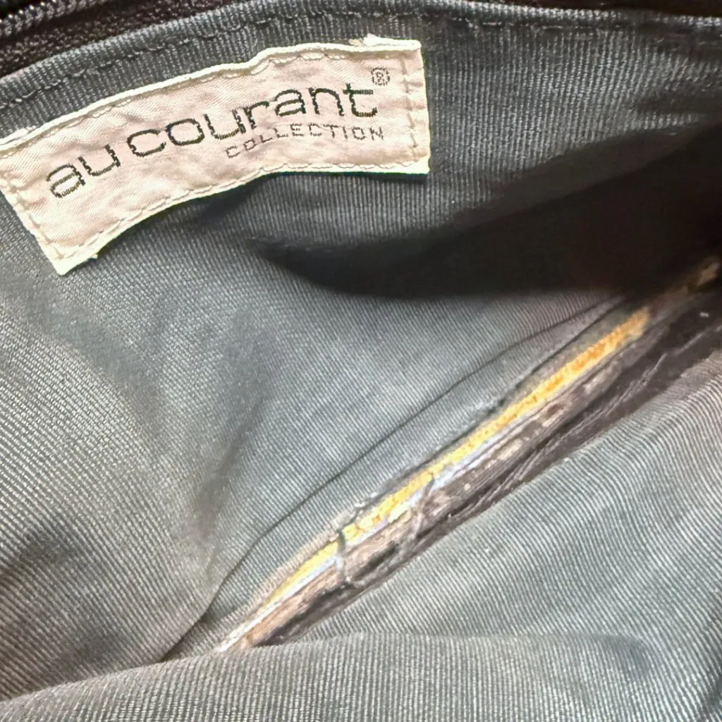 Vintage 1980's Leather Envelope Purse Navy Double Flap Au Courant Collection Blue - Image 12