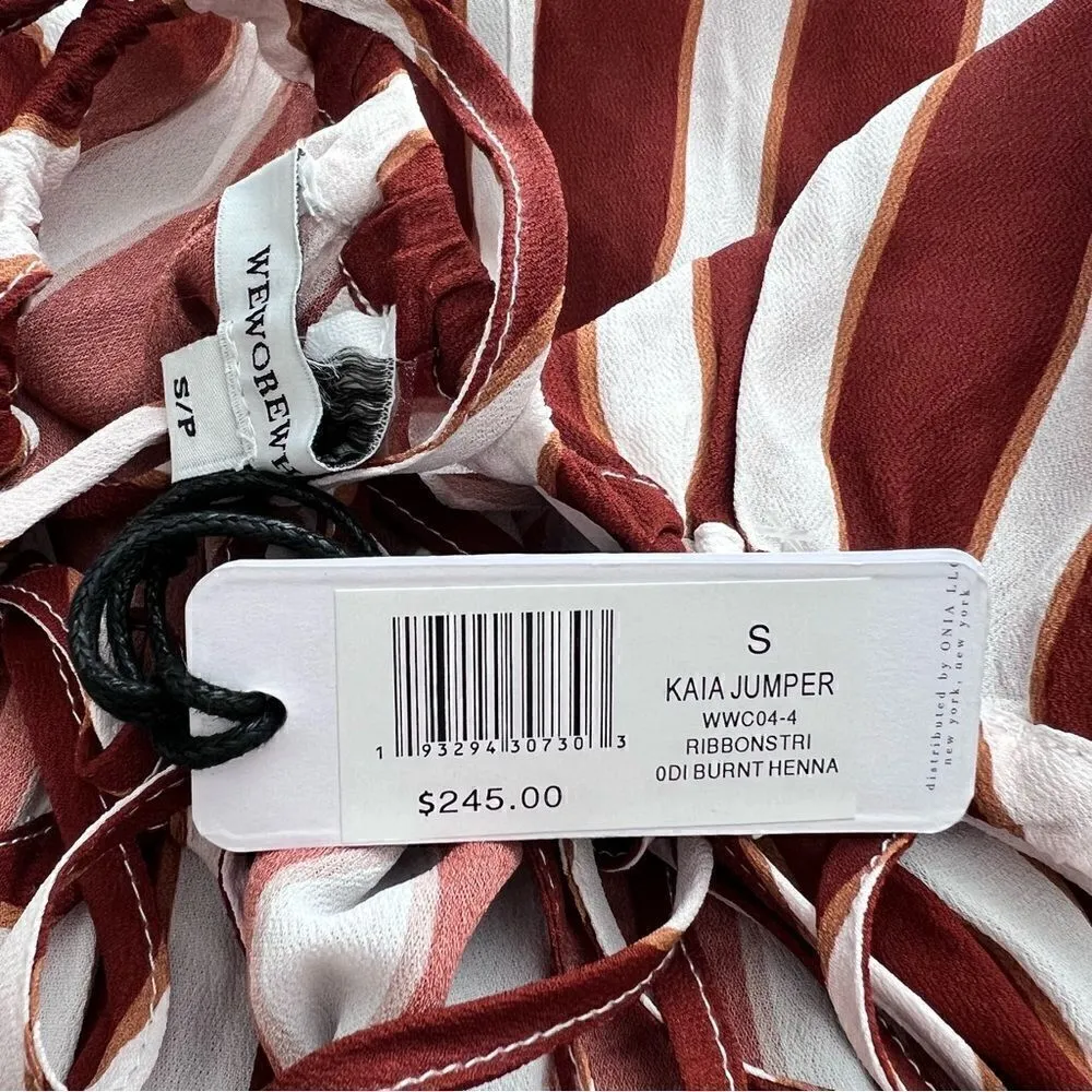 NWT WeWoreWhat Kaia Jumper in Burnt Henna Striped Size S - Image 9