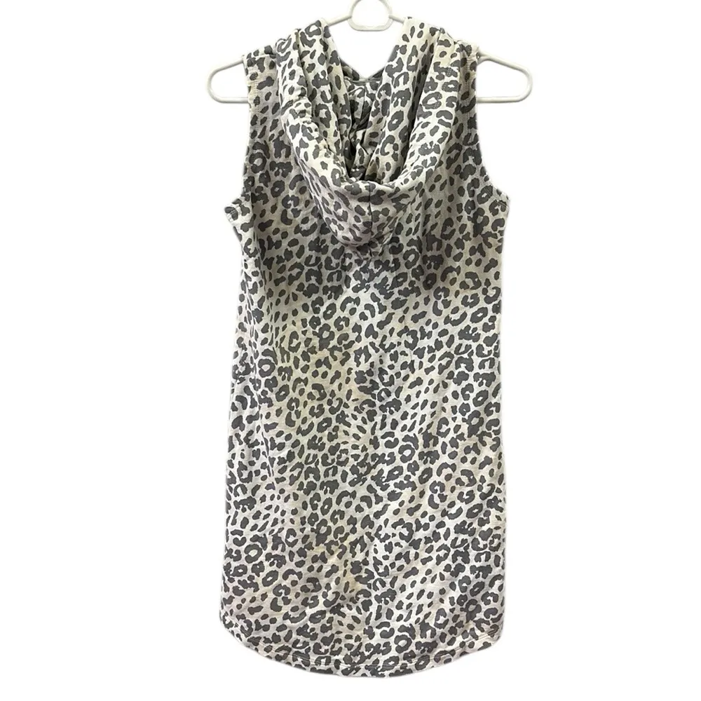 Marc NY Animal Print Performance French Terry Hooded Kangaroo Pocket Dress XS - Image 9