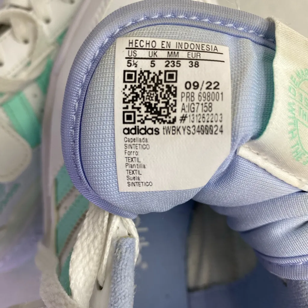 Adidas Forum Low Women’s 5.5 Sneakers White Mint Green Stripes Leather Casual - Image 7