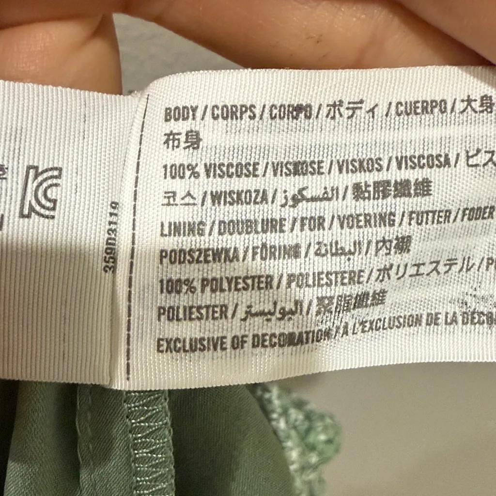 Hollister Sage Green Paisley Floral Print Open Back Mini Skort Dress Size M - Image 6