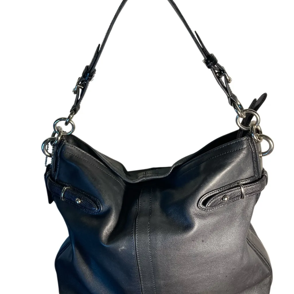 Coach Collette  black Leather Hobo Bag purse - Image 2