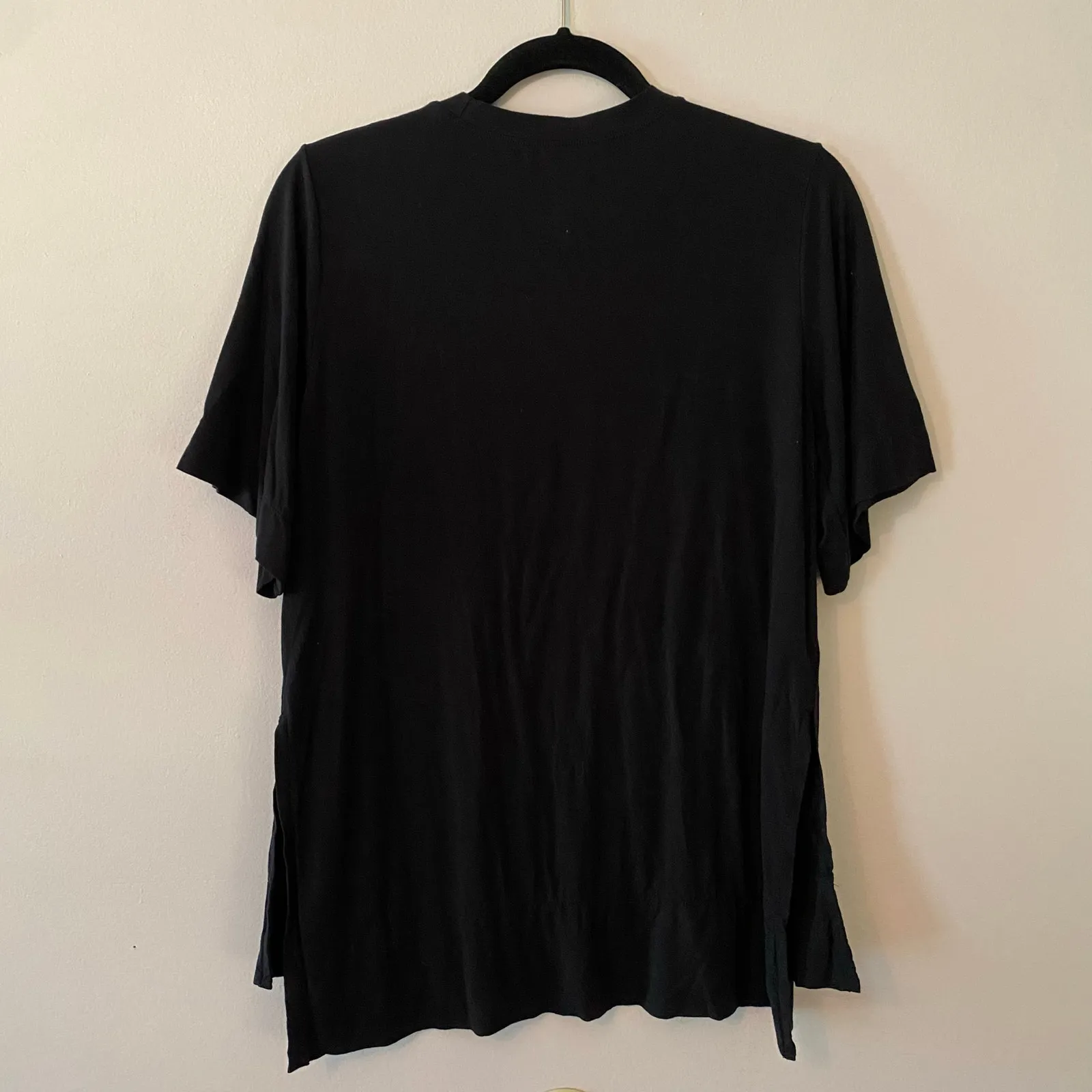 Aday Black Essentialist Short Sleeve T-Shirt Stretchy Oversized Women size Small - Image 7