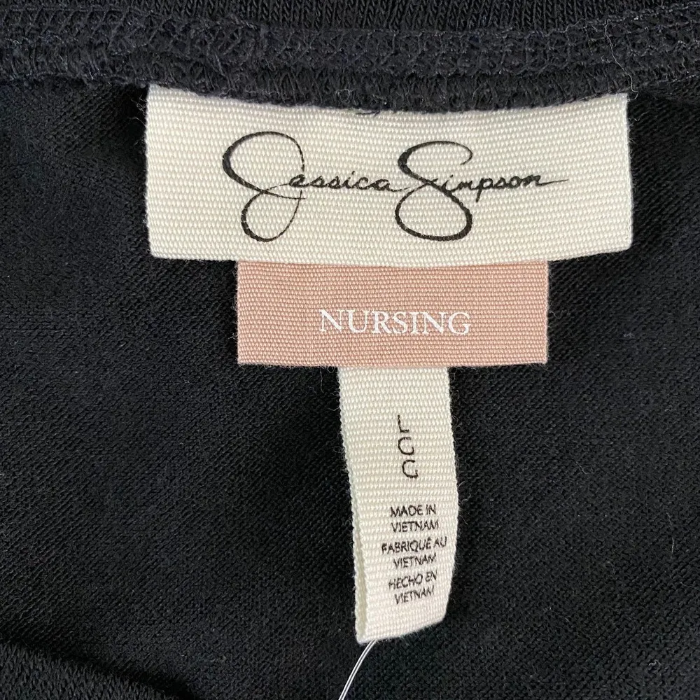 Jessica Simpson Baby Nursing Top L Black 3/4 Sleeves New - Image 9
