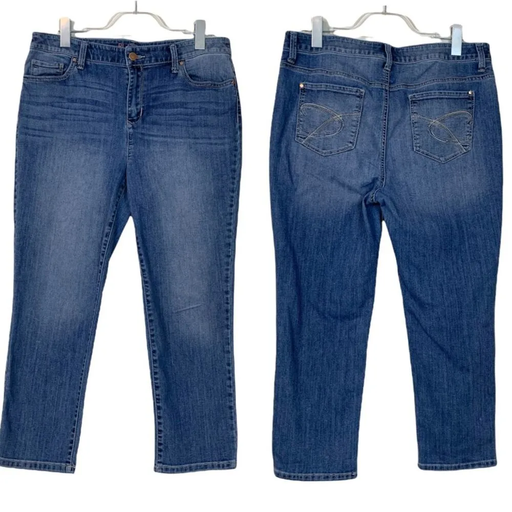 Chico’s Platinum Medium Blue Wash Crop Mid Rise Jeans Size 1.5, Women’s or 10 - Image 7