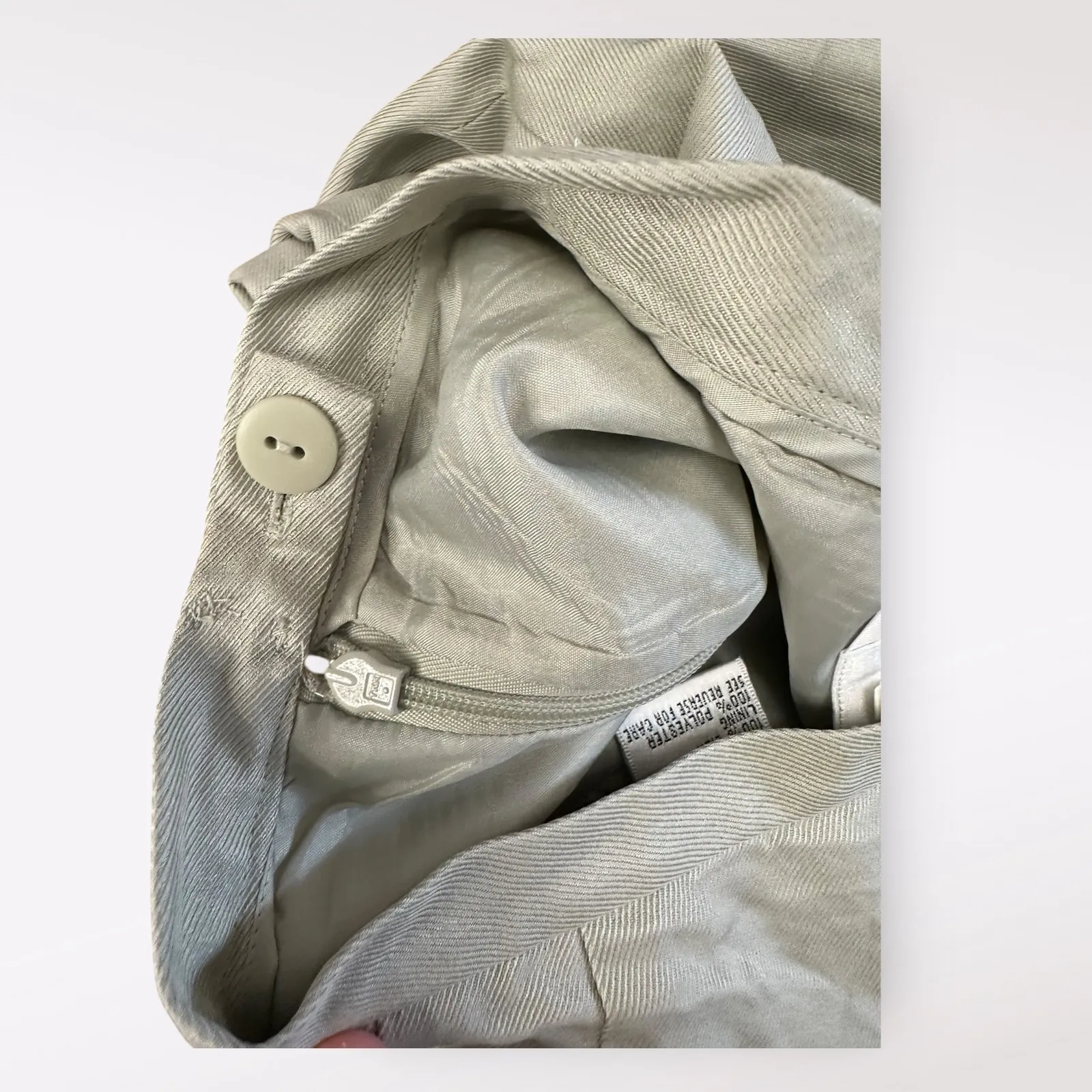 Talbots 100% Pure Silk Sage Green Straight Leg Dress Pants Size 14 Business‎ - Image 6