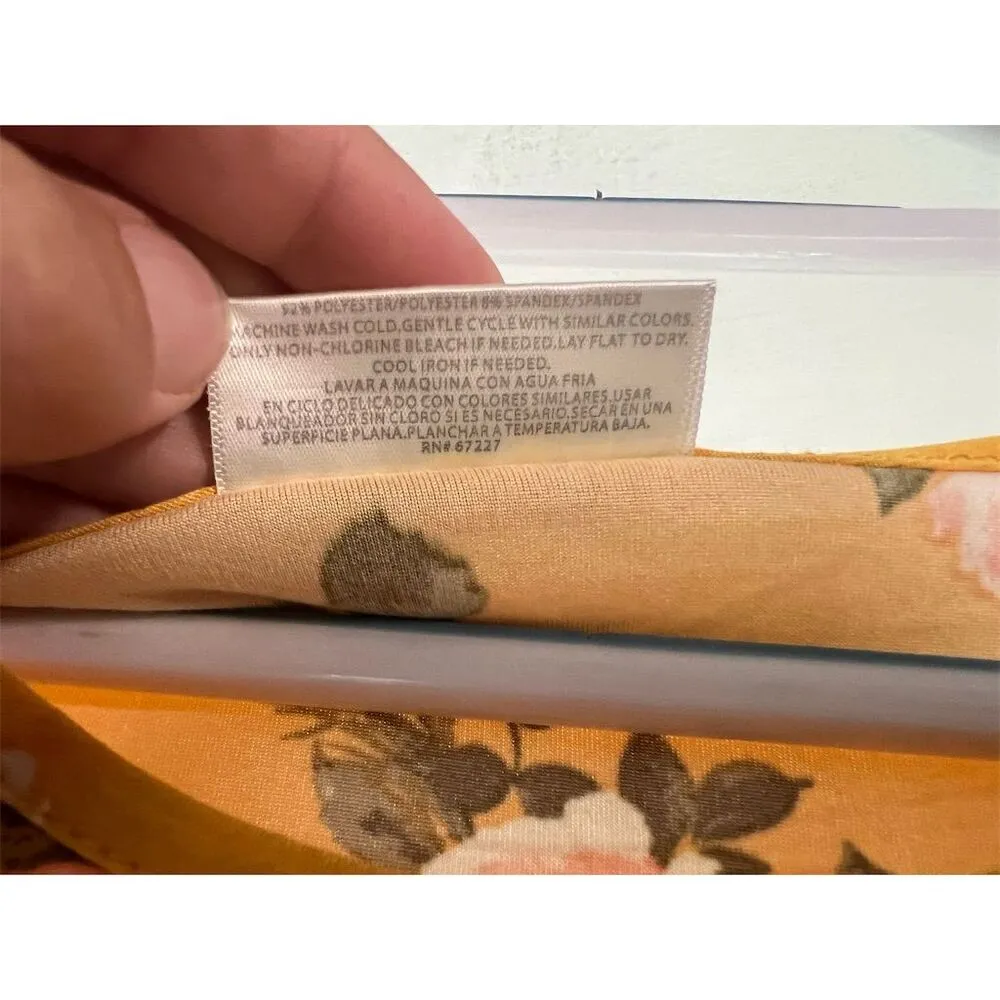 Bobbie Brooks Women's Yellow Floral T-Shirt Dress Size L Knee Length - Image 4