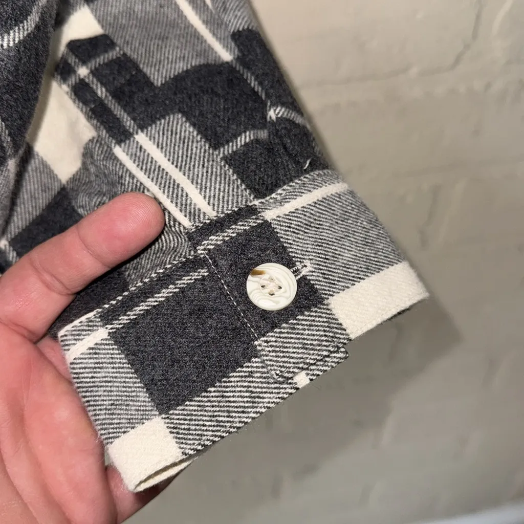 Falls Creek flannel tunic popover XL soft cream gray long sleeve NEW - Image 6