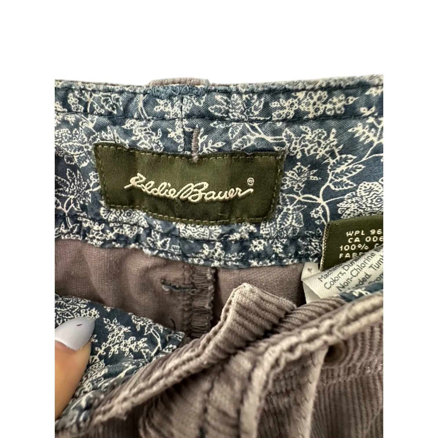 Eddie Bauer Gray Corduroy Pants Women's Size 10 Cotton - Image 6