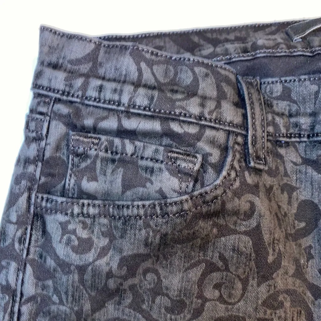 J Brand Womens 27 Black‎ Velvet Paisley Overlay Brocade Skinny Jeans Holiday - Image 12
