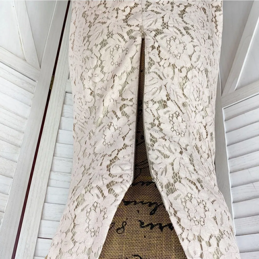 Vince Camuto Floral‎ Lace Open Back Halter Shift Party Dress Blush Pink 4 - Image 8