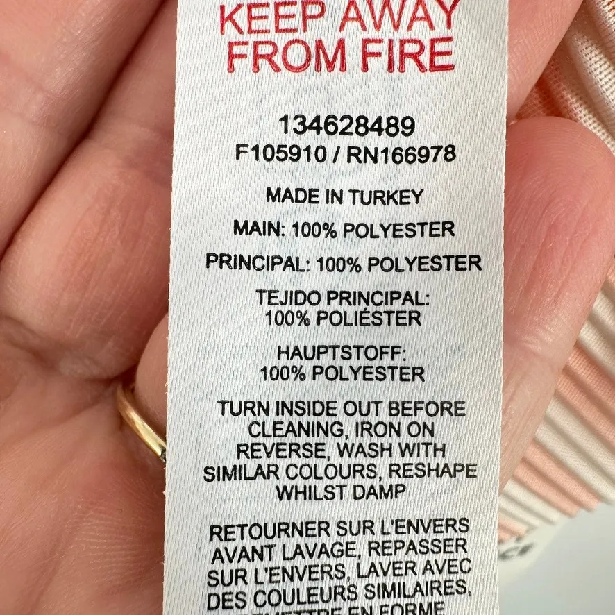 Topshop Boatneck Striped Sleeveless Top Orange and Beige Women's Size S NWT - Image 6