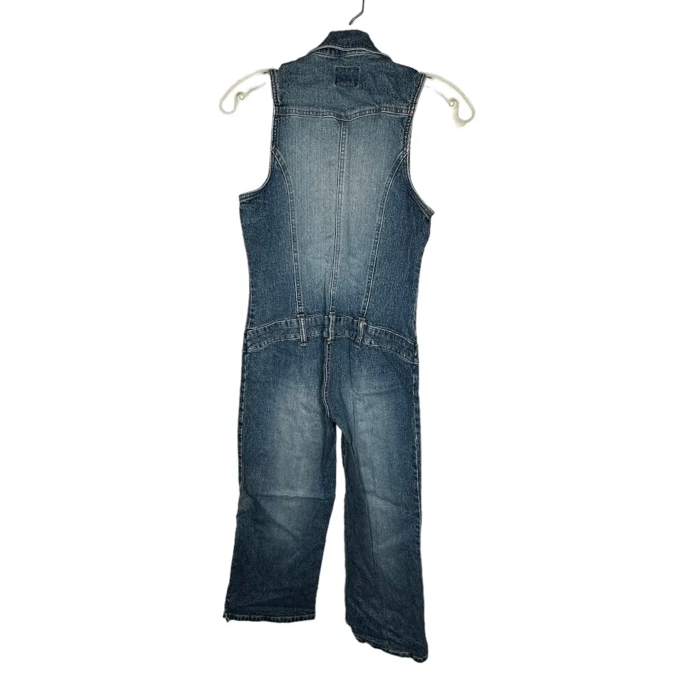 Vintage‎ Rave Stretch Denim Jumpsuit Blue - Image 6