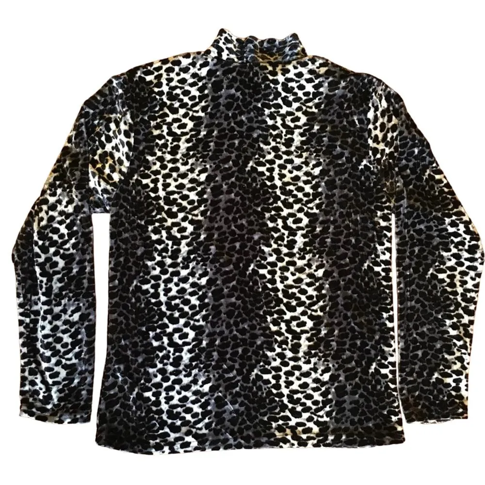 Silver Cheetah Velvet Sweater - Image 3