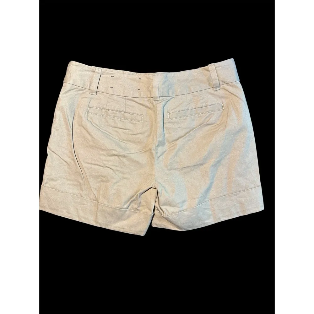 Ann Taylor Womens Signature Chinos Shorts Beige Pockets Mid Rise Size 0 - Image 3
