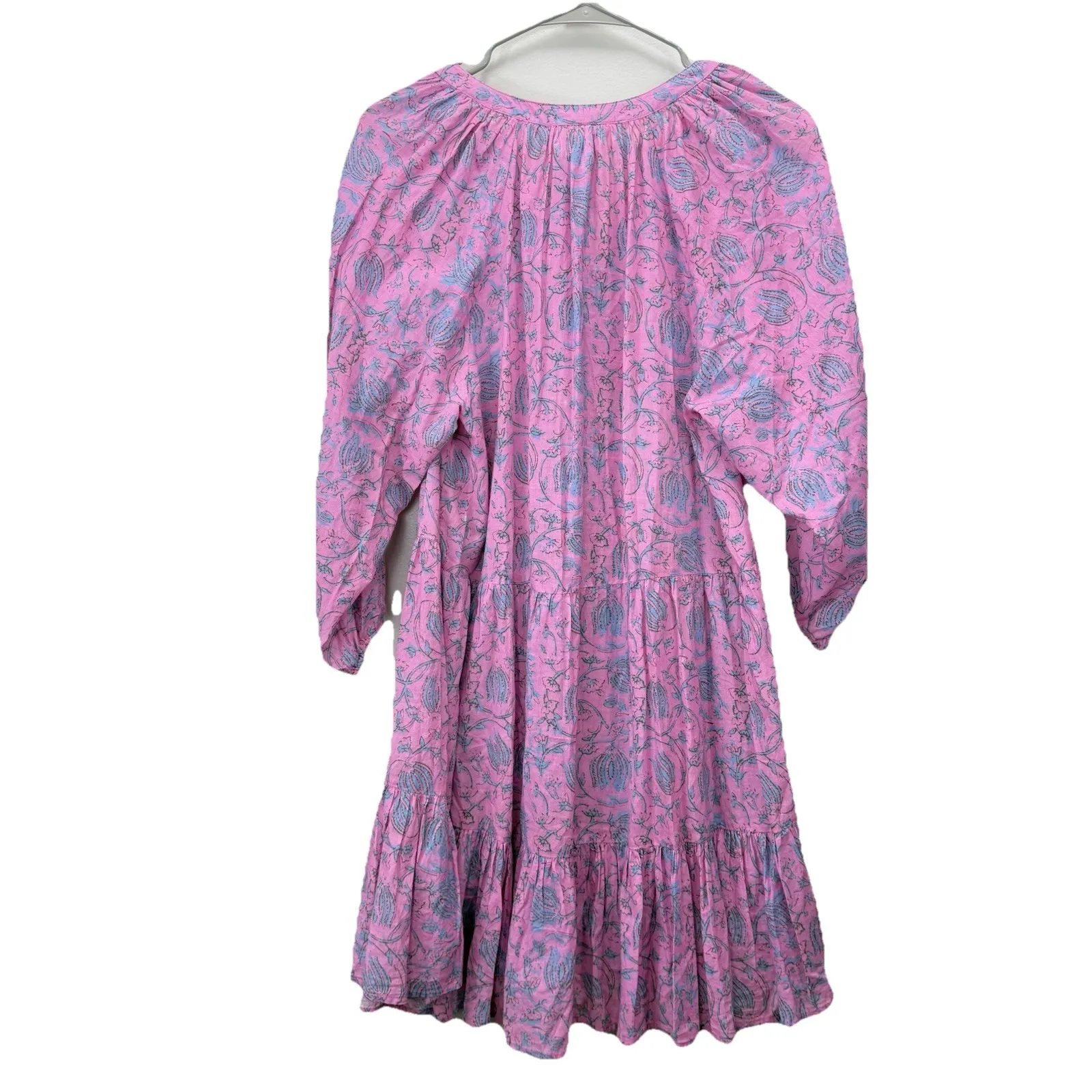 Apiece Apart Pink Floral Long Sleeve Mini Mitte Dress size MEDIUM - Image 7