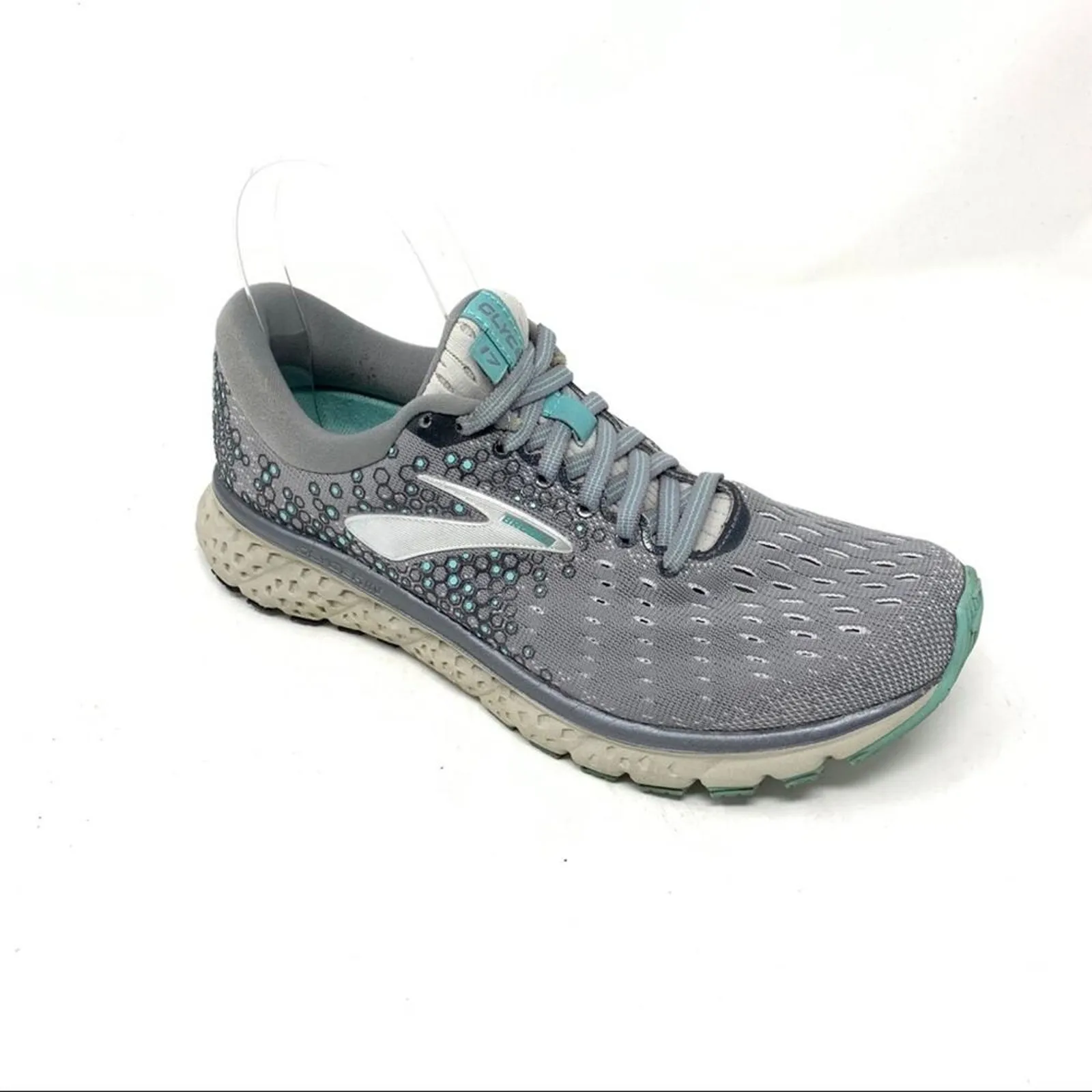 Brooks Glycerin 17 Women’s Athletic Shoe Grey Aqua Size 7 - Image 2