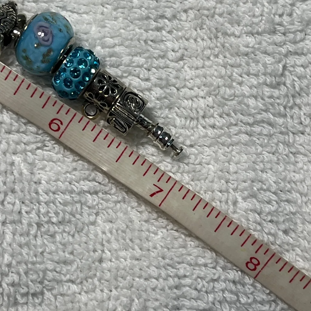 Beach Theme Starfish Dolphin Sea Turtle Charm Bracelet Blue - Image 9