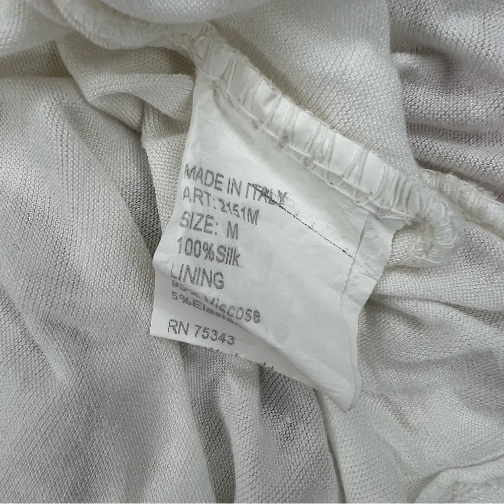 Elena Baldi Pure Silk Floral Top Size Medium White - Image 8