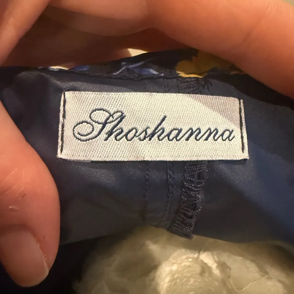 Shoshanna | Dark Blue Floral Rain jacket size medium - Image 3