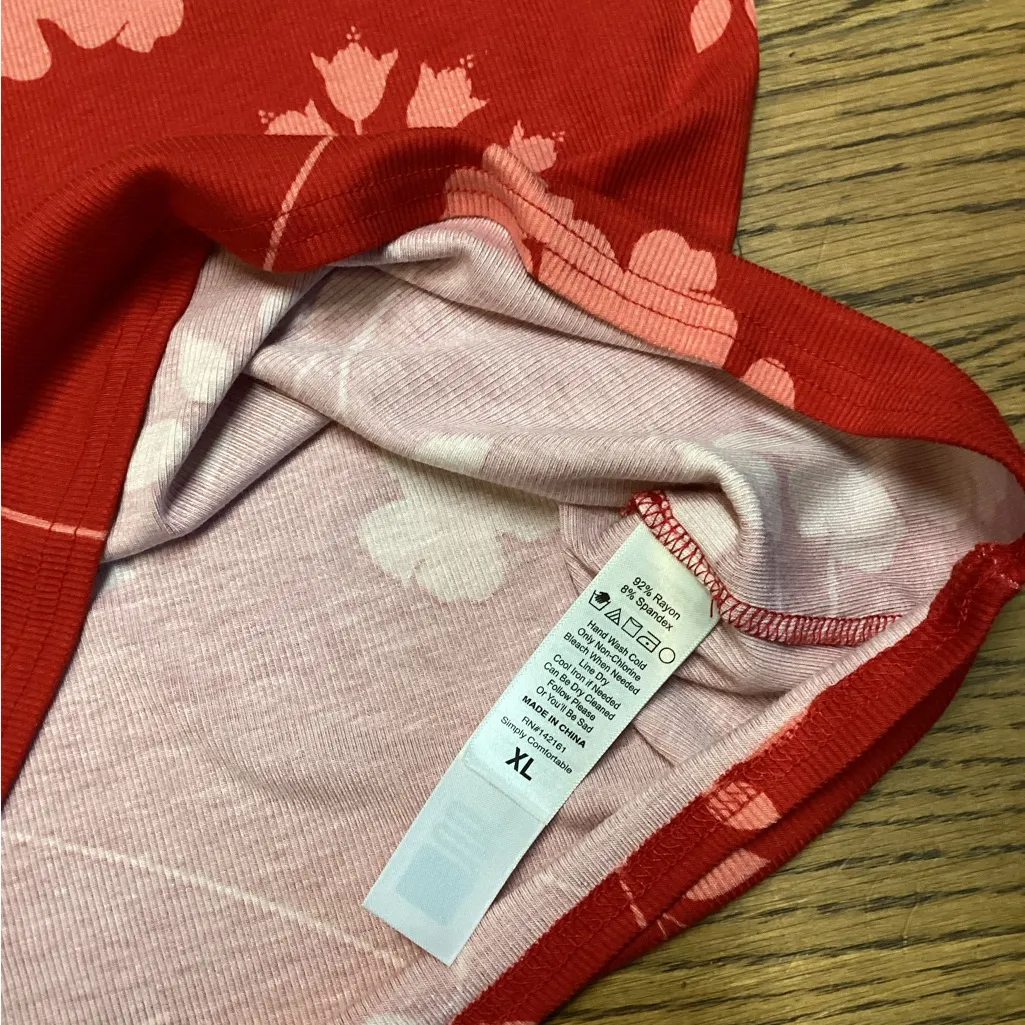 Lularoe. Ribbed cotton tank. Red floral. XL. - Image 7