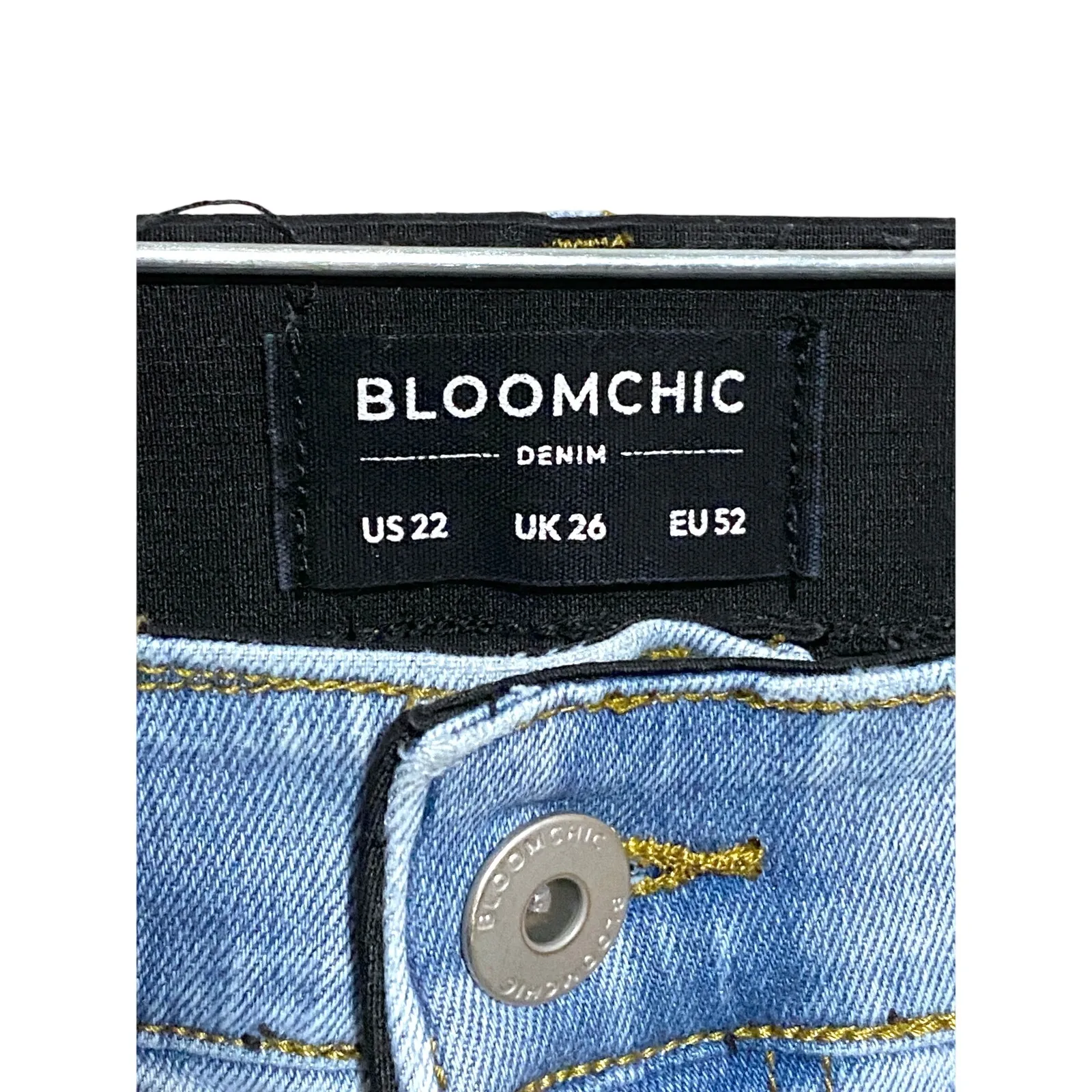 Bloomchic Jeans Womens Plus 22 Capris Elastic Waistband Casual Classic Stretch Blue Size undefined - Image 5