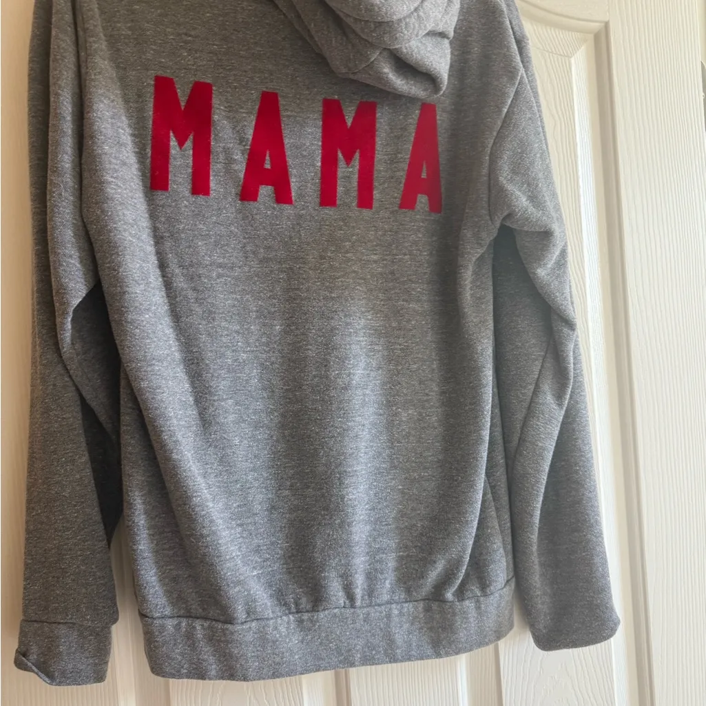 3 for $15 Gray Hoodie with Red 'MAMA' Graphic Size M - Image 2