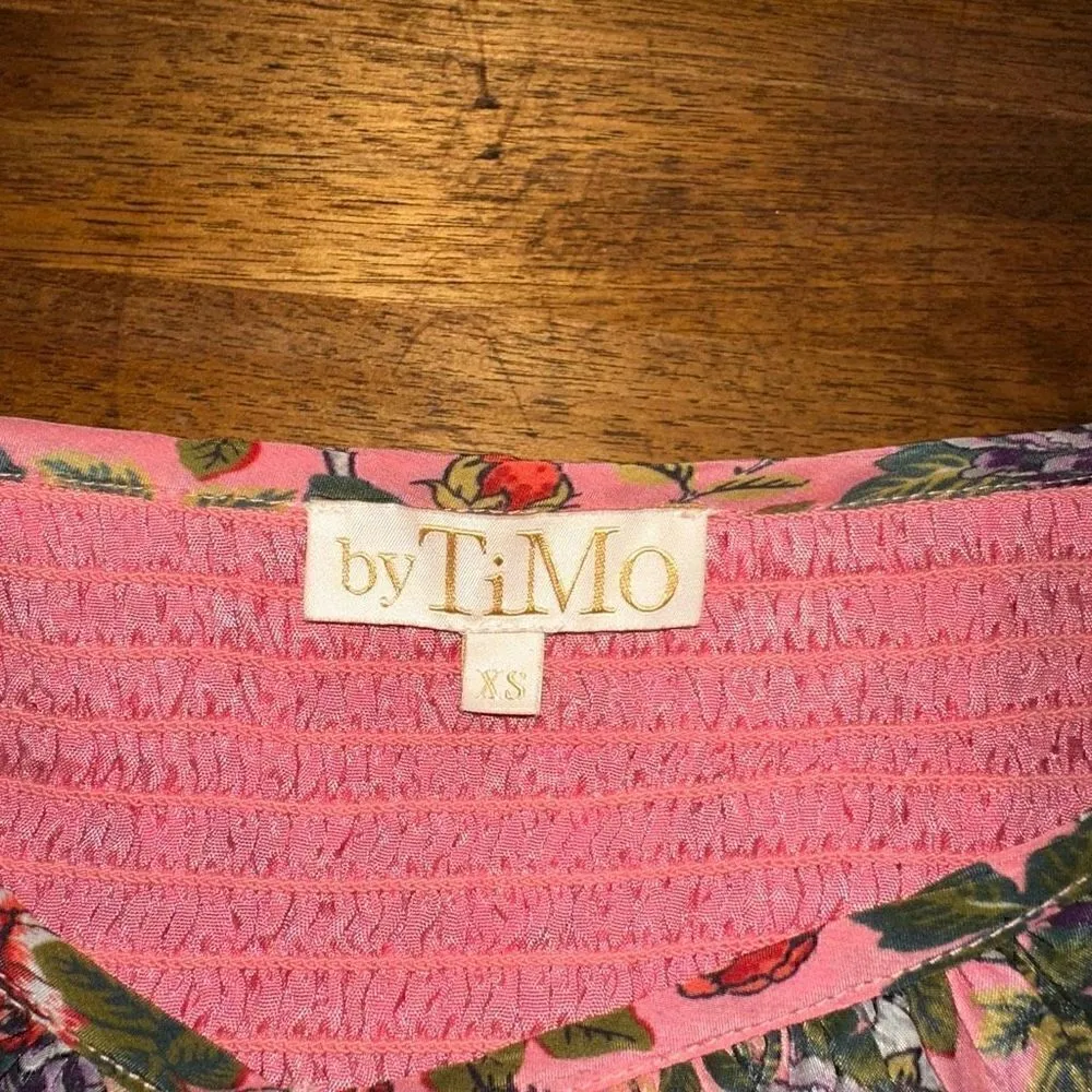 NWT ByTimo Floral Ruffle Cold Shoulder Dress Pink Size XS - Image 7