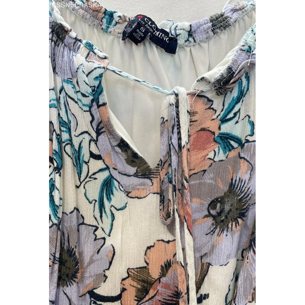 ONE‎ LOVE CLOTHING Floral Rayon Lined Romper Off Shoulder One Piece - Size Small - Image 2