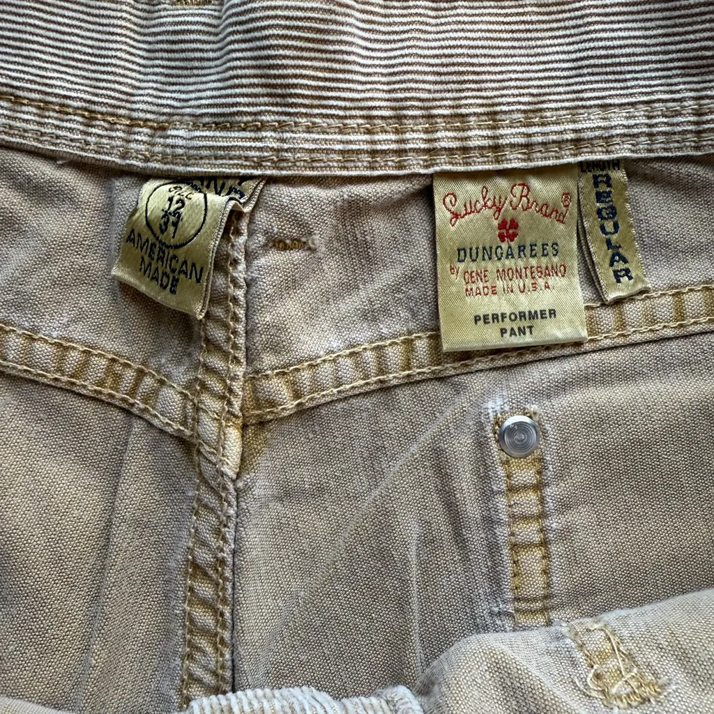 Lucky Brand Womens Beige Corduroy Low Rise Y2K Pants 12 31 Straight Leg Cargo - Image 7