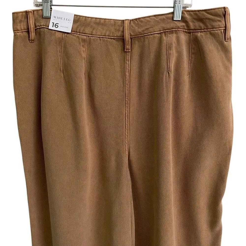 Lane Bryant Wide Leg Trouser Women’s 16 Mid Rise Camel/Tan NEW - Image 5