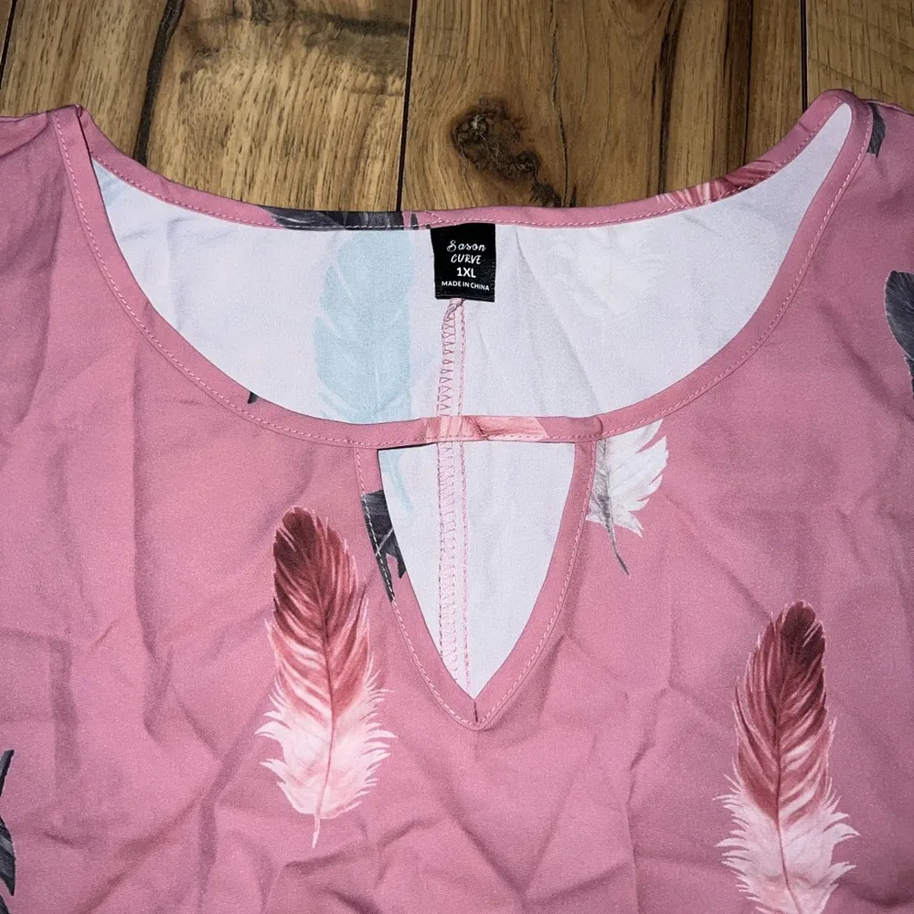 pink feather top Size 1X - Image 4