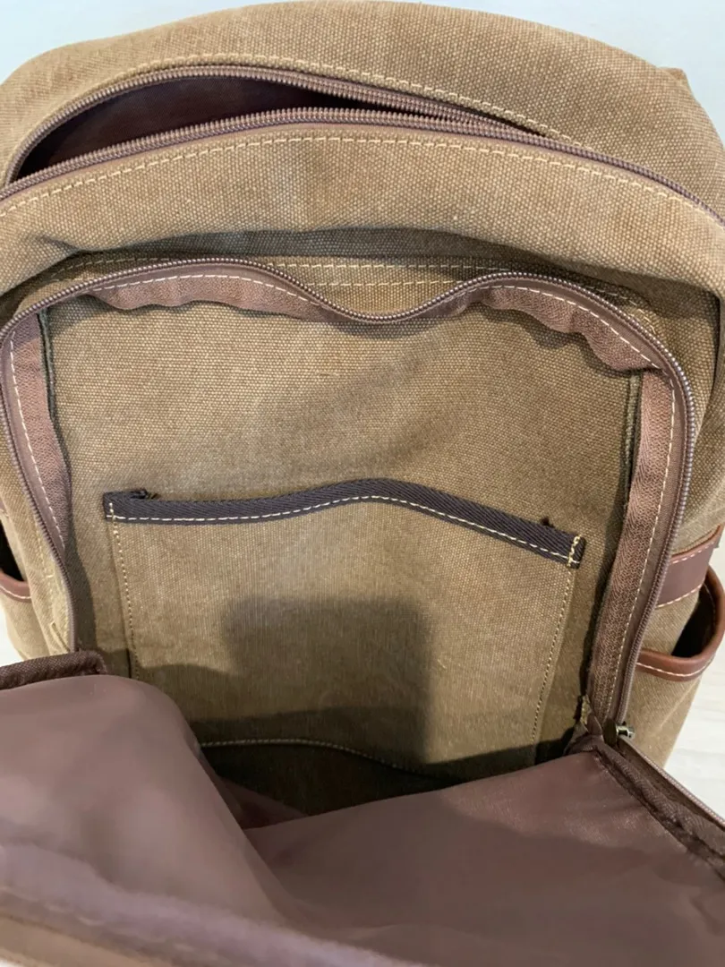 EuroSport Canvas Backpack Brown - Image 9