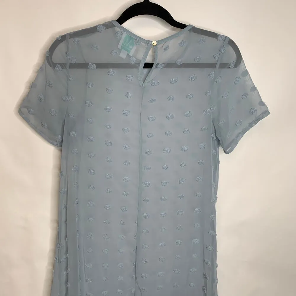 Shop the Mint Sheer Polka Dot Dress Hi Low Boho Cottage Sz Small - Image 10