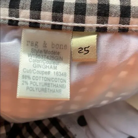 Rag and Bone black & white high rise gingham shorts! - Image 5