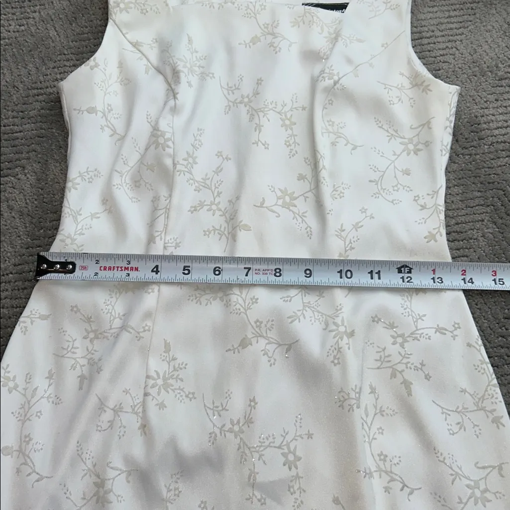 Jodi Kristopher Vintage Ivory Floral Cocktail Mini Dress Size 3/4 XS - Image 12