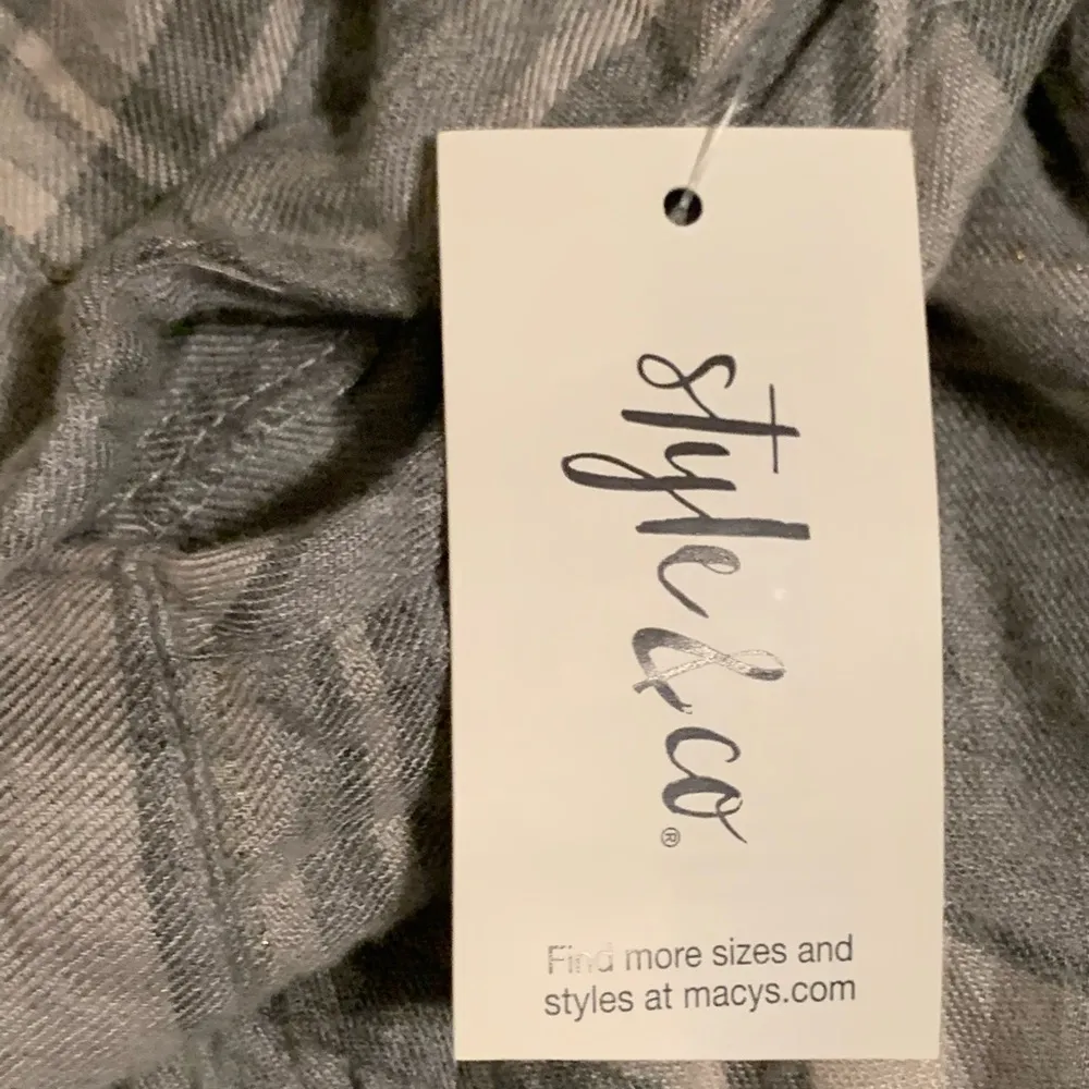 Style & Co. Plaid Peplum Flannel Top - Image 10